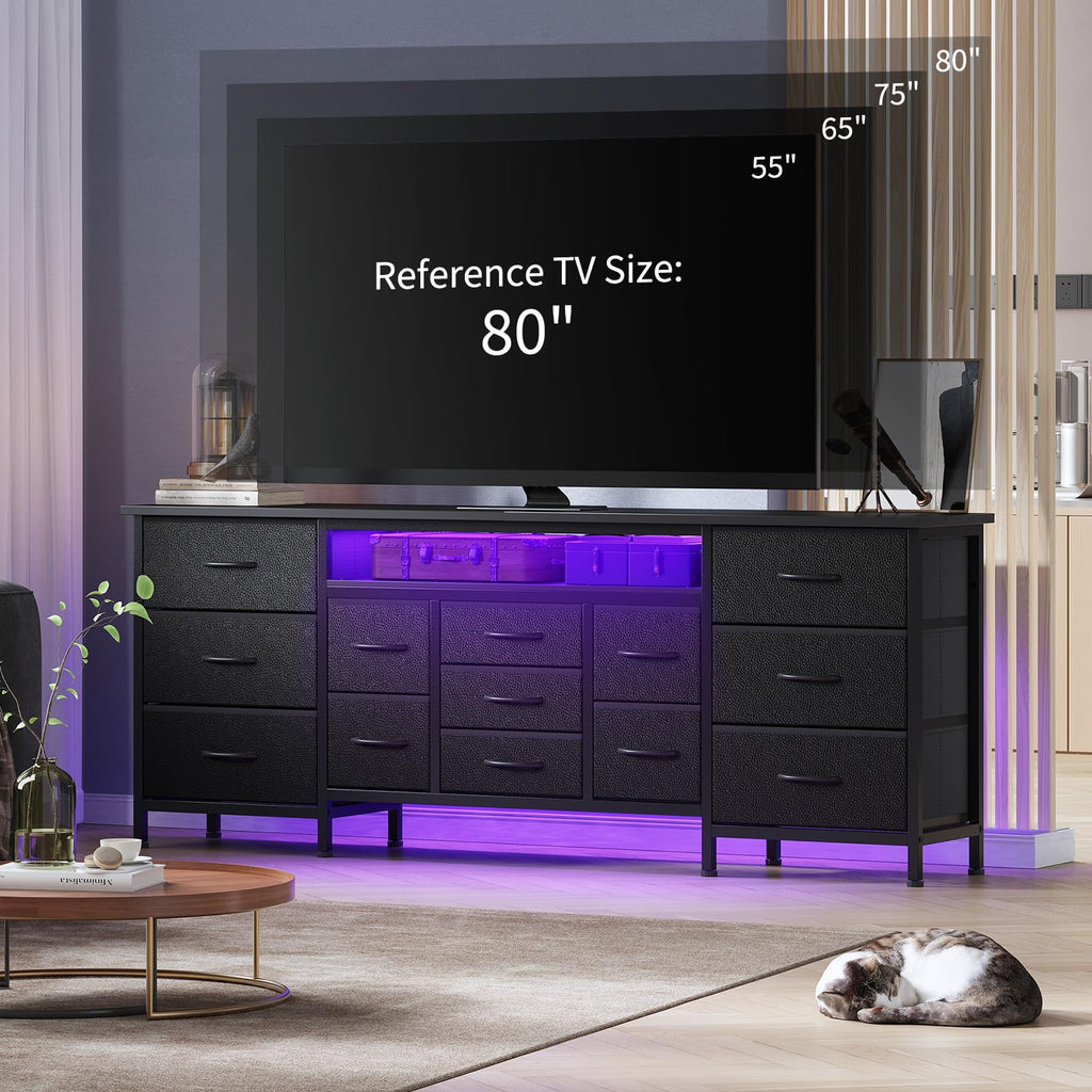 70 Inch Dresser TV Stand with Drawers and Outlet M383569