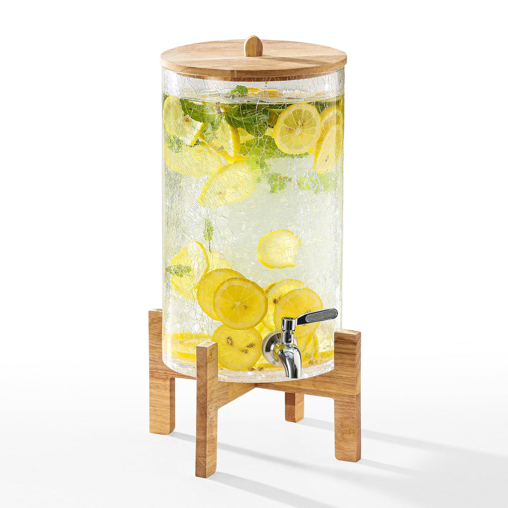 2 Gallon Glass Drink Dispenser with Stand F7002