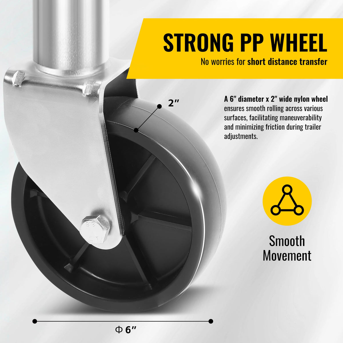 10" 1,000 lb Capacity Trailer Jack with Wheel N428
