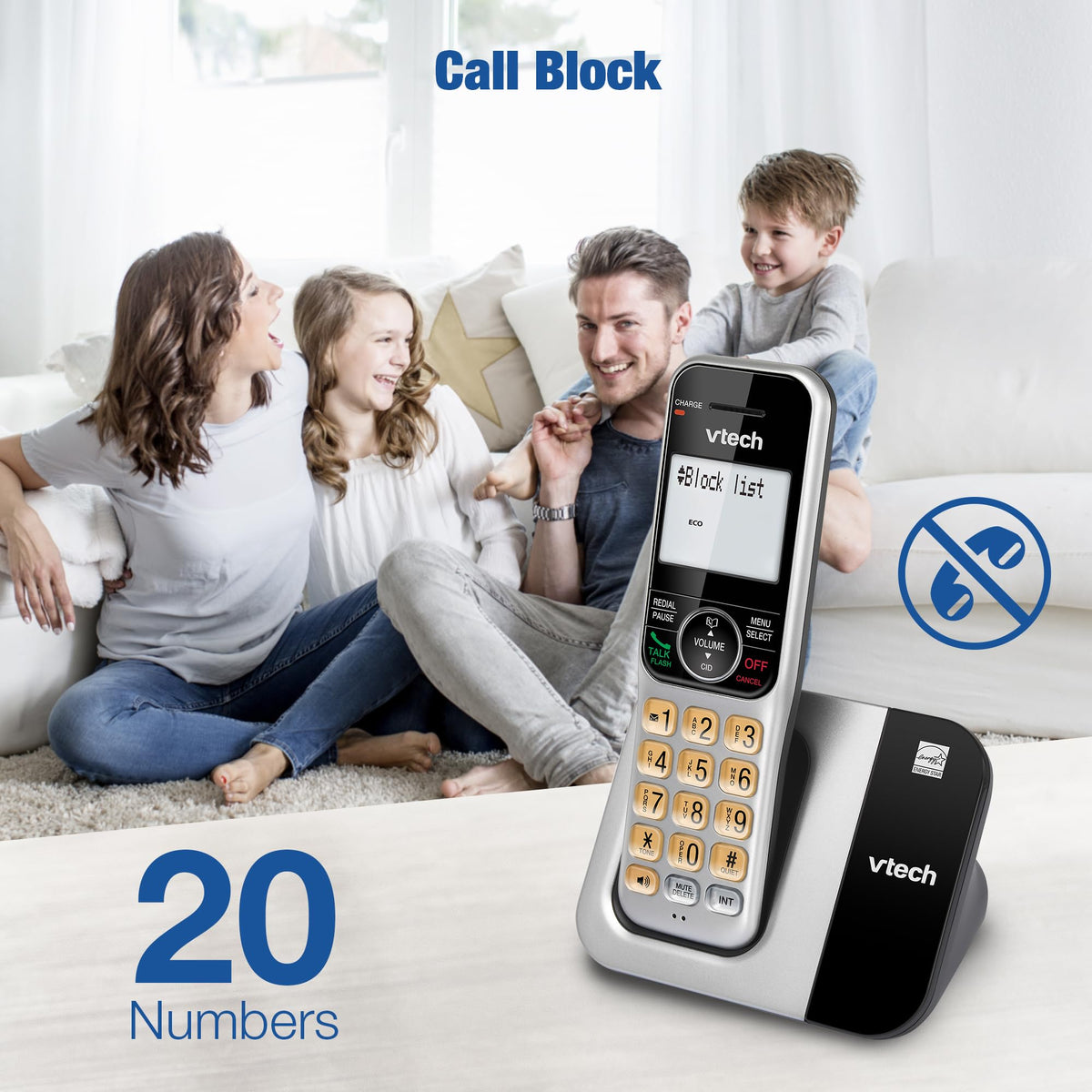 2-Handset Cordless Phone System with Call Block Y43264