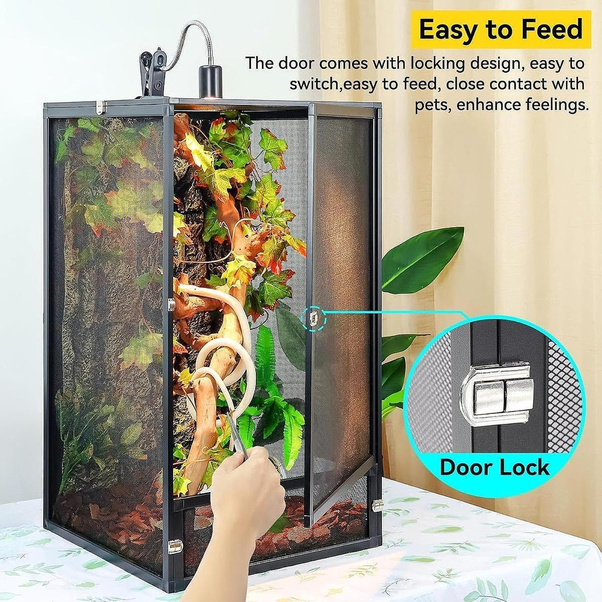 Aluminum Reptile Terrarium with Screen 45x45x80cm H540453