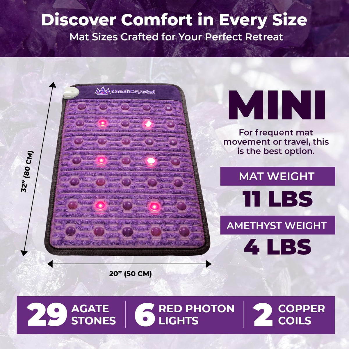 Far Infrared Amethyst Heating Pad Mini 32" L x 20"W R525858