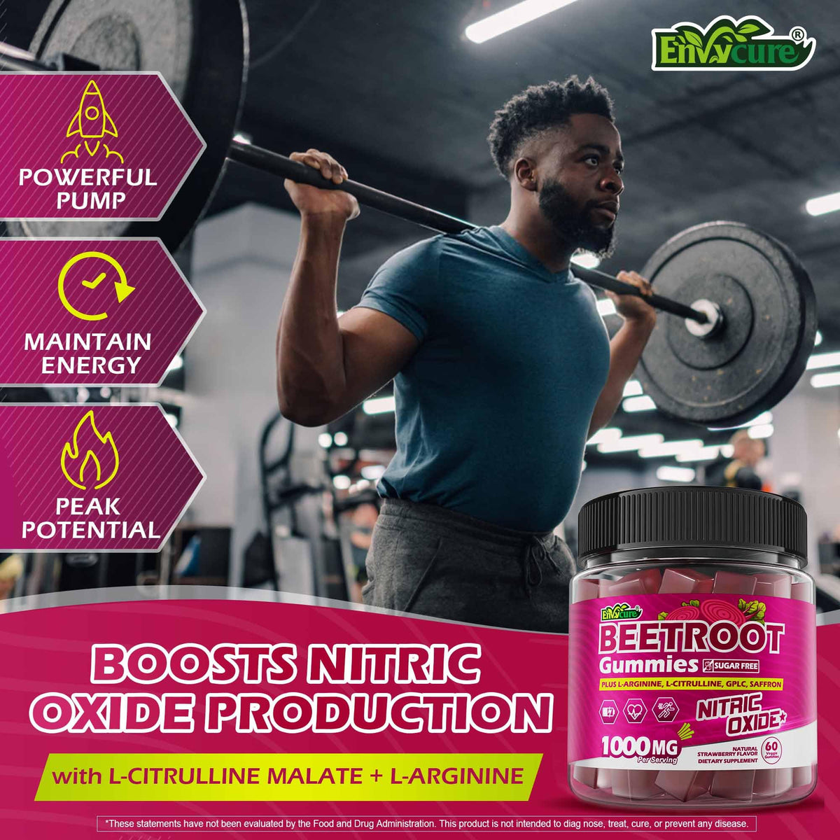 Beet Root Gummies with L-Citrulline & L-Arginine, Sugar Free B385