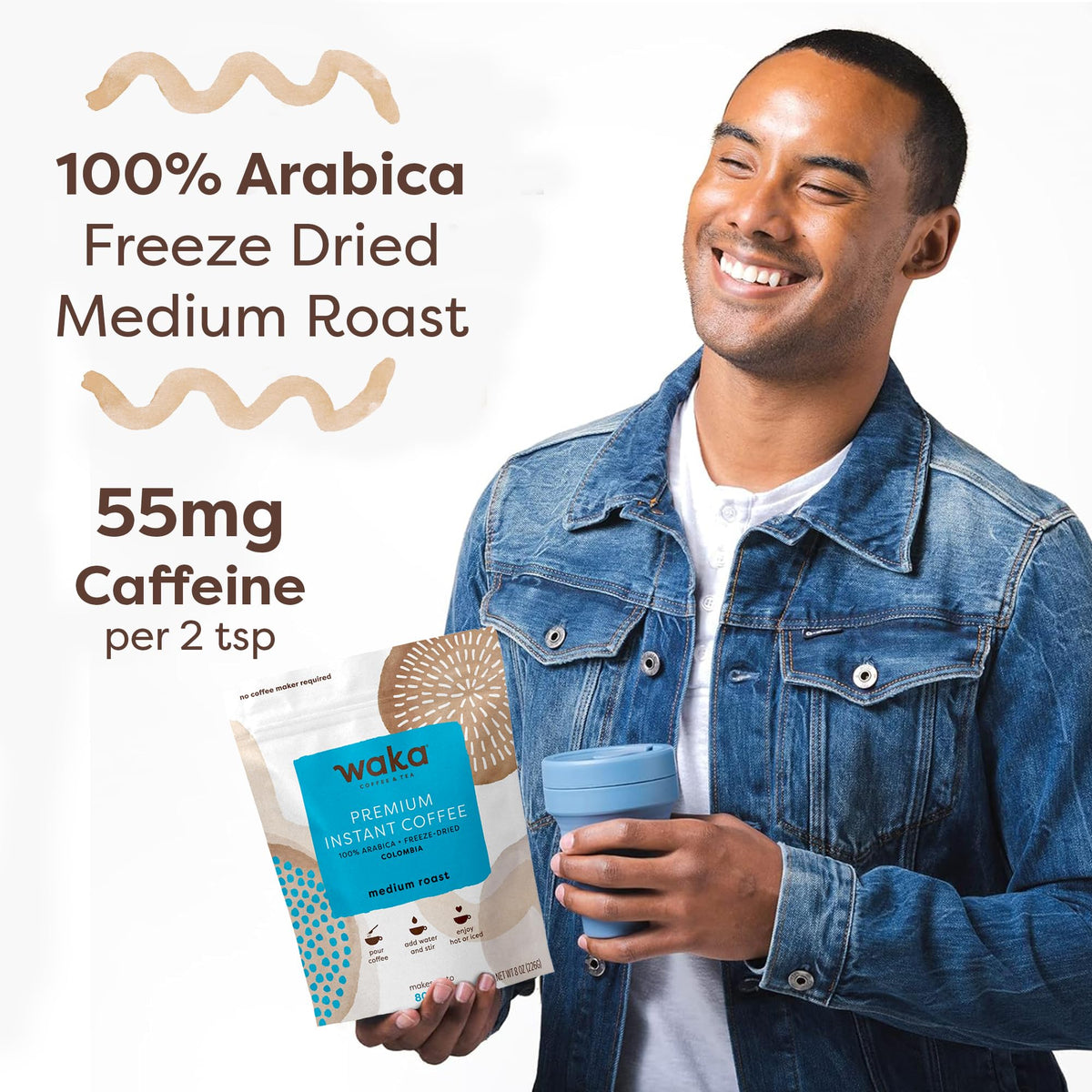Instant Coffee, Colombian Medium Roast, 80 Cups, 8 oz Bag E7051