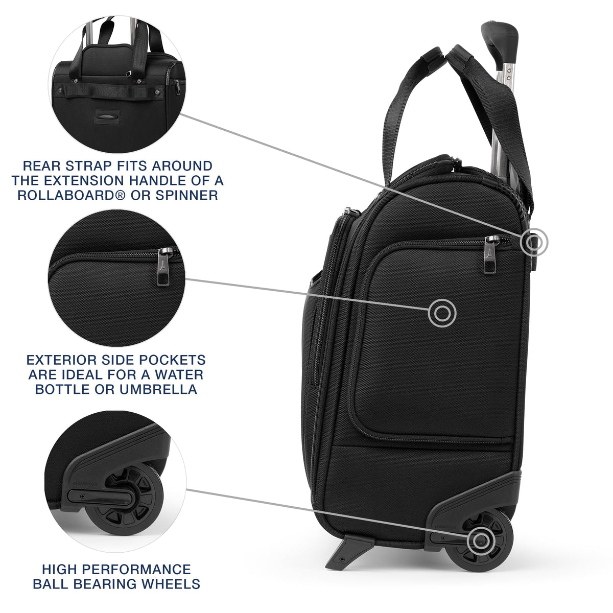 Softside Carry-On Underseat Bag, Black, 17-Inch Y12058
