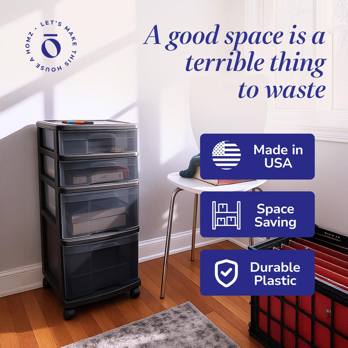 4-Tier Storage Cart with Removable Wheels U352213