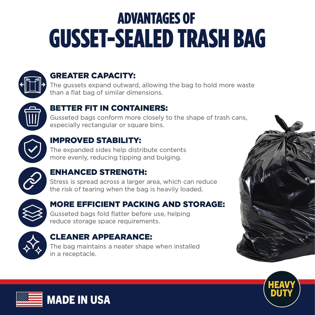 95-96 Gallon Heavy Duty Black Garbage Bags 50 Count T642