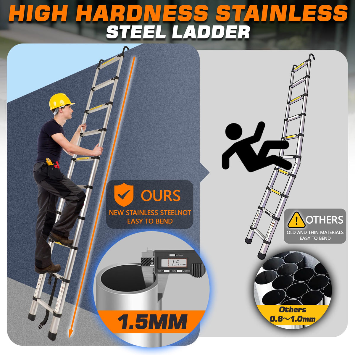 10.5FT Aluminum Telescoping Ladder J8467