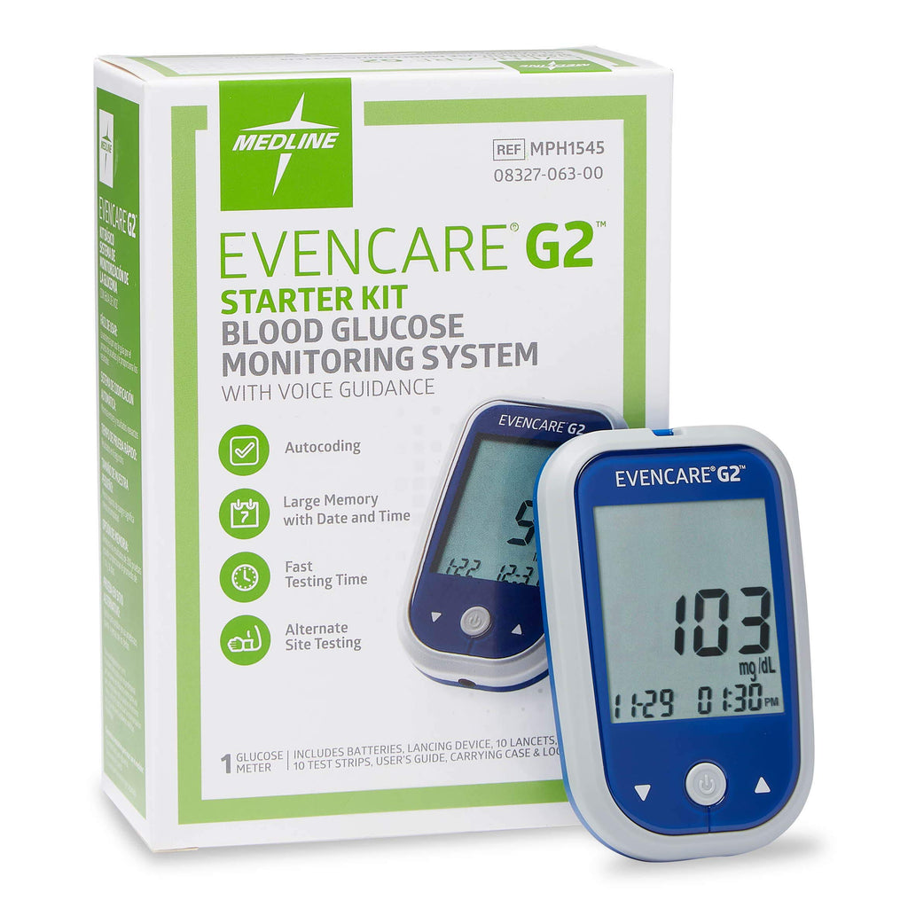 Blood Glucose Monitor Starter Kit with Lancing Device, Lancets, Test Strips, Carrying Case J958