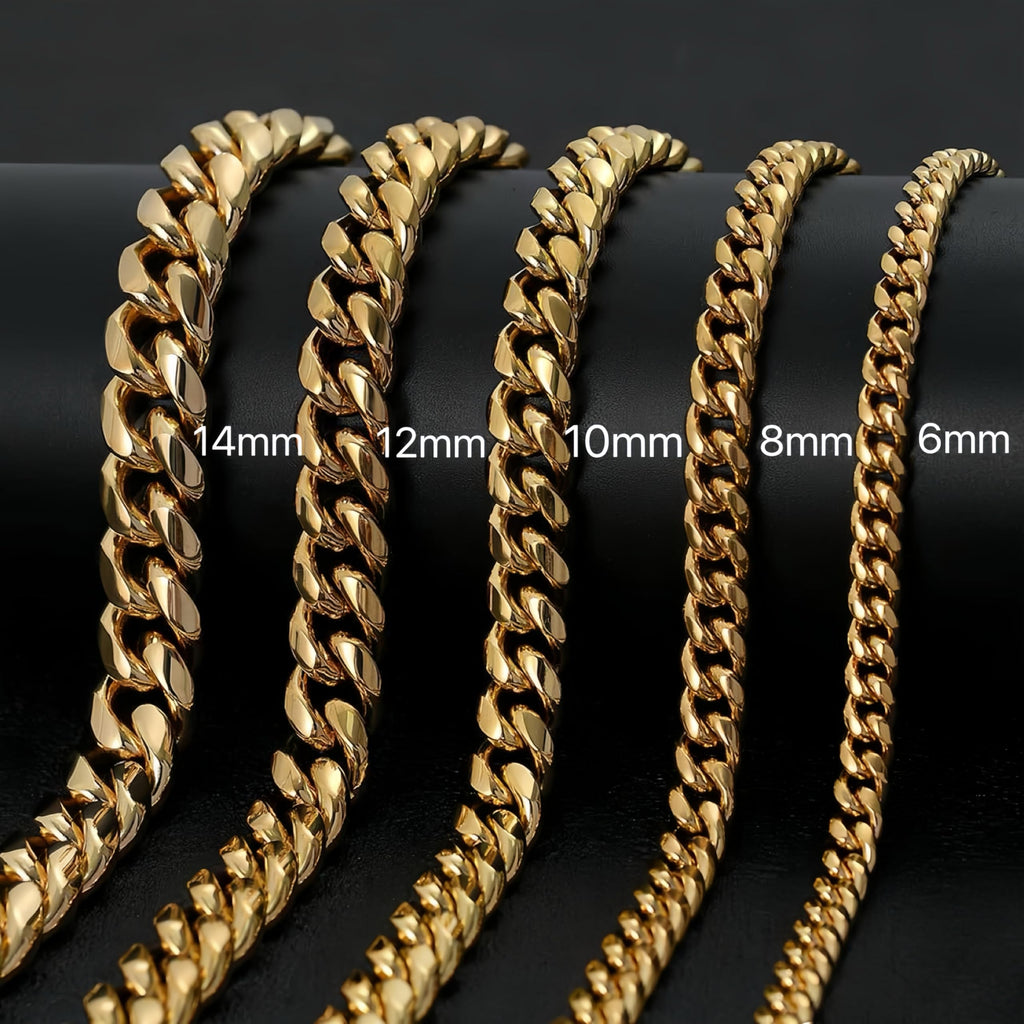 14k Gold Plated Cuban Link Chain Necklace G62395