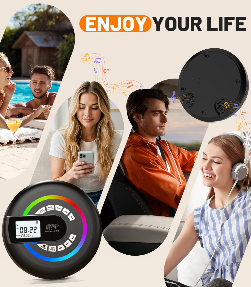 Portable CD Player with Speaker Bluetooth Q609843