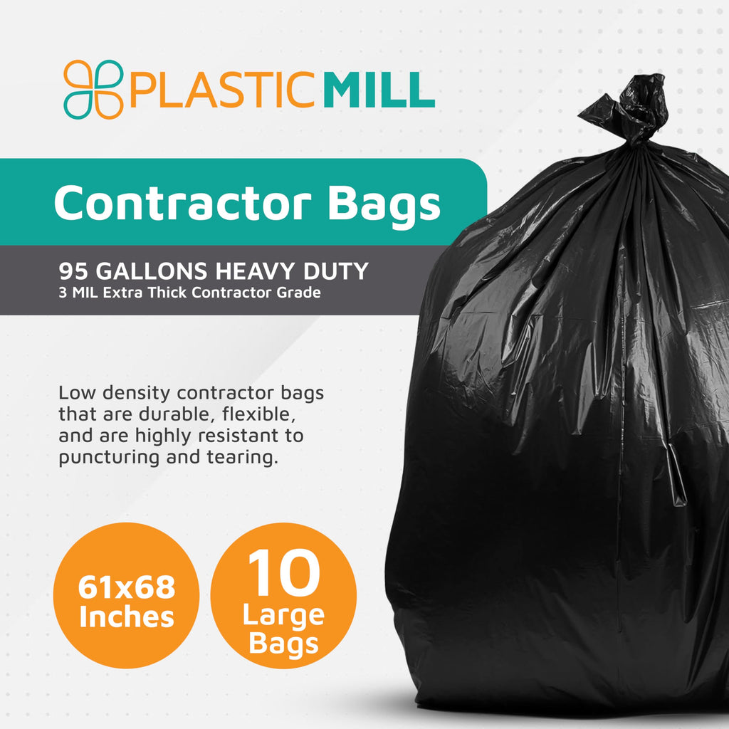 95-Gallon Black Heavy Duty Contractor Bags 10-Count V974097