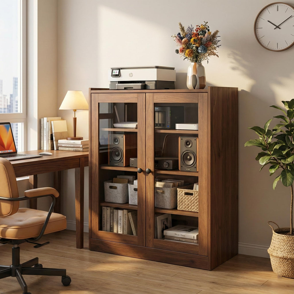 Audio Stereo Cabinet with Glass Doors D45731