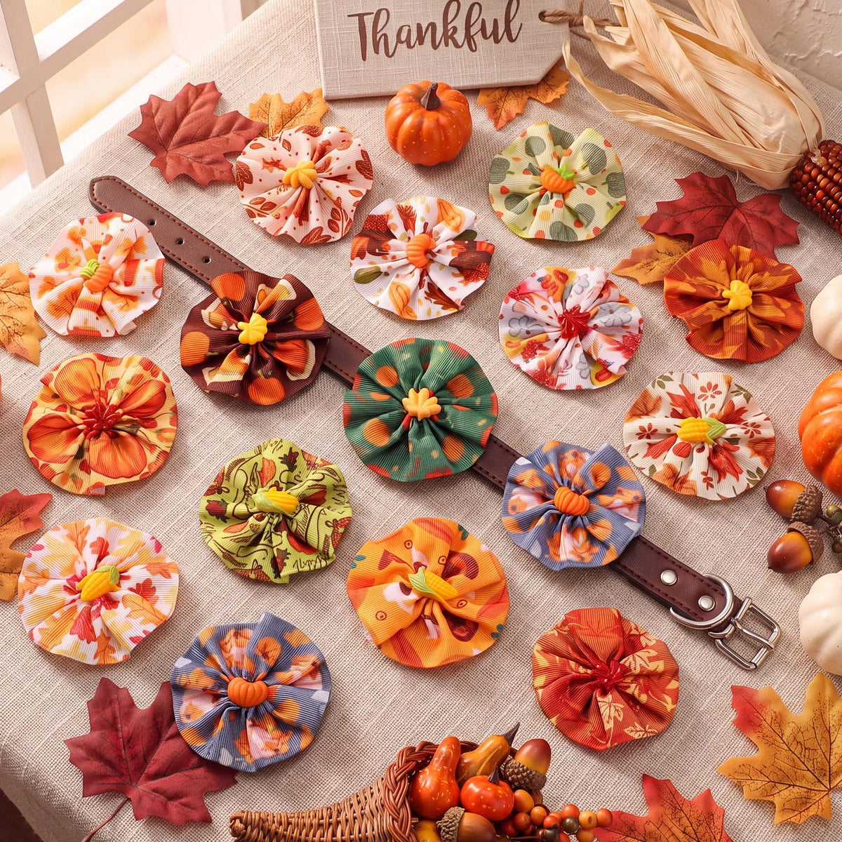100 Pcs Pet Collar Flowers Charms N59437